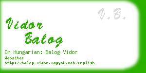 vidor balog business card